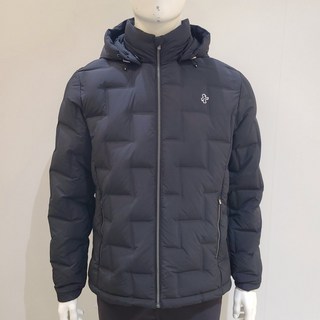 루이까스텔 골프 남성 FW 이월 제직 튜브 패턴 후드 탈부착 구스 다운 점퍼 (블랙) IN3GRJP002_루이IN