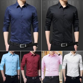 長袖襯衫男【M-8XL】大尺寸300公斤可穿加肥加大春秋季襯衫 純色素色襯衫男 商務襯衫 上班職業襯衫 西裝內搭襯衫襯衣
