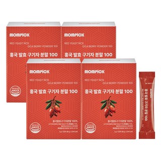맘픽 홍국 발효 국내산 청양 구기자 분말 국산 스틱, 60g, 4박스