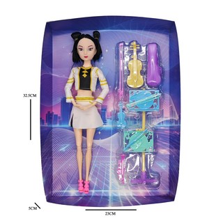 玩具 新K-POP女團娃娃 獵魔女團音樂配件套裝 主題玩具, 1個, 白衣服藍髮左伊(小提琴)