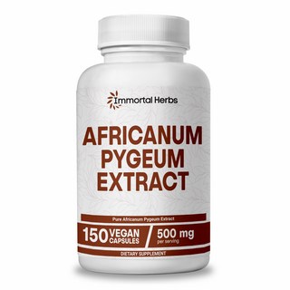 Immortal Herbs 아프리칸움 피금 프로스테이트 12500mg 25:1 추출물 남녀용 엑스트라 스트렝스 피금 보충제 비-GMO 및 글루텐 프리 껍질 추출 캡슐, 1개, 150회분