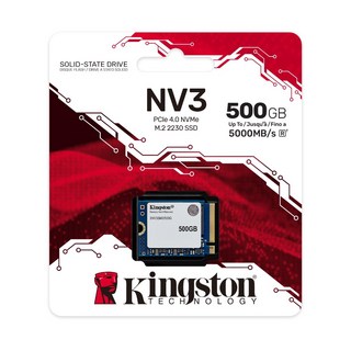 金士頓 Kingston NV3 PCIe 4.0 NVMe M.2 2230 SSD 固態硬碟 (500G/1TB/2TB) 高速固態硬碟, 500GB, 500GB