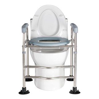 六檔升降馬桶助力器 O/U型通用 移動方便 防滑防側翻 光滑易清洗, 白色+淺藍色