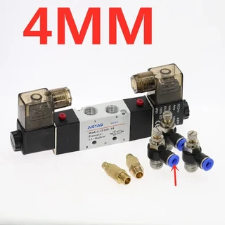 에어 솔레노이드 밸브4V220-08 공기 공압 이중 코일 솔레노이드 밸브 5 방향 2 위치 1/4 "1/8" DC12V AC11, 04 SL4mm-Adjust, 01 DC 24V