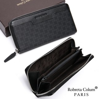 Roberta Colum 尊爵格調頭層牛皮8卡單拉鍊長夾