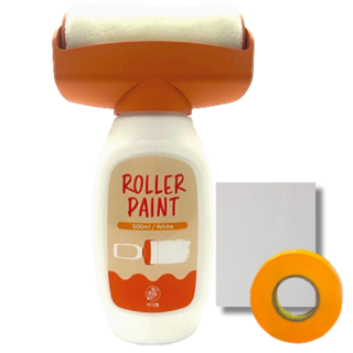 바다봄 셀프페인팅 롤러 일체형 외벽 베란다 보수용 롤러페인트, 화이트, 500ml, 1개