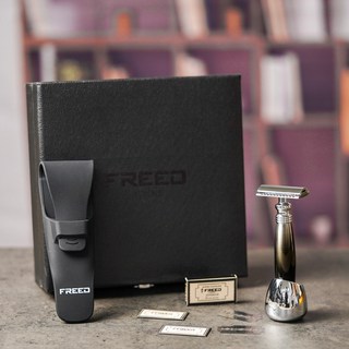 FREED 一週年紀念款雙刃式刮鬍刀尊爵四件組禮盒-哈德斯 刻字 刮鬍刀禮盒, 1個, 免費刻字, 10