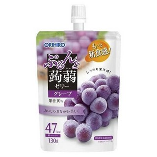 ORIHIRO 蒟蒻吸吸果凍 葡萄口味, 8包, 130g