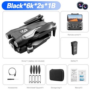 레노버 오리지널 Z908 프로 맥스 드론 8K 프로페셔널 HD 듀얼 카메라 브러시리스 모터 WIFI FPV RC 접이식 쿼드콥터 헬리콥터 장난감, [05] Black-6K-2S-battery1