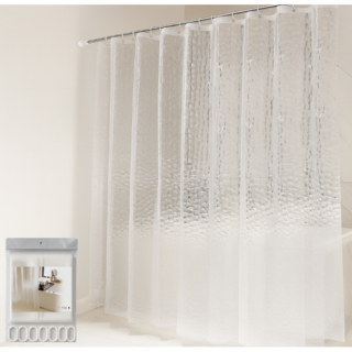 피톤앤 샤워커튼 곰팡이 방지 커튼링포함, 1개