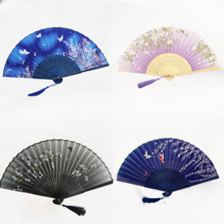 이노상방 접이식 휴대용 부채 햇빛가리개, 1세트, 블루+스카이