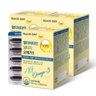 뉴트리디데이 멀티비타민 rTG 알티지 오메가3 60p, 60정, 3개