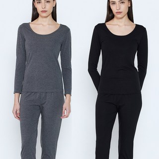 1+1 여자 모달 내복 부드럽고 얇은 내의 상의 하의 상하세트 겨울 잠옷 홈웨어 이너웨어 타이즈