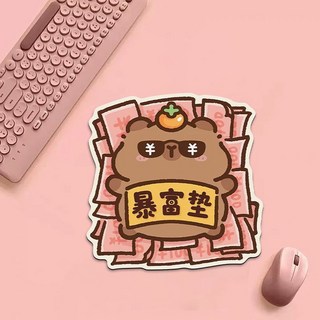 卡皮巴拉桌墊吸水速乾底部防滑電腦鼠標墊小號個性高顔值卡通可愛, 1個, 款式3-鼠標墊,尺寸約22x22cm