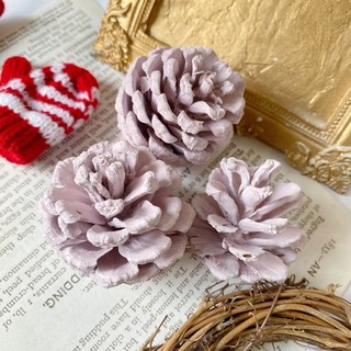 乾燥花松果 聖誕節佈置材料 粉色小松果 松花 花圈素材 聖誕樹裝飾品 攝影小物, 啞霧粉松果一份3個, 1個
