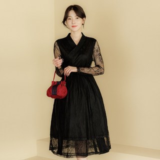 여성생활한복 철릭원피스 빅사이즈 레이스철릭원피스
