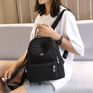 TO 台灣現貨 氣質簡約休閒後背包 女 帆布 尼龍 小後背包 電腦包 書包 雙肩包 旅行包, A322-輕巧黑色