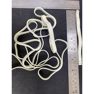 HY #40 白色橡皮筋 7mm寬 1公斤裝 多功能包裝固定文具用品, 1個, 天然白色橡皮筋, 白色