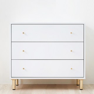 [특가] 방문설치 파로마 홈즈 800 3단 3칸 화이트 서랍장 HPN028-1, 화이트(골드손잡이)