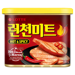 LOTTE 樂天 午餐肉 辣味, 韓國第一品牌, 340g, 1罐