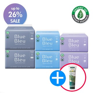 블루블루 유기농 생리대 중형2팩 대형2팩 오버나이트2팩(사은품증정), 6개, 1개입