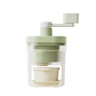 手搖刨冰機，附製冰碗*1+冰沙盆*2，DIY冰沙剉冰適用, 綠色, 1套, 主機+製冰碗*1+冰沙盆*2