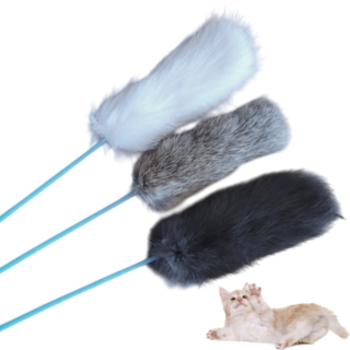 레이지웍 고양이가 환장하는 리얼토끼털 오뎅꼬치 장난감 3개