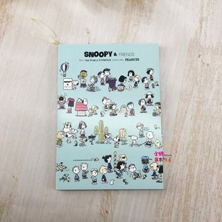 snoopy 史努比 PEANUTS 朋友系列 便條紙 日本製 可愛 辦公室小物 留言記事, 綠色款, 1個, 80張