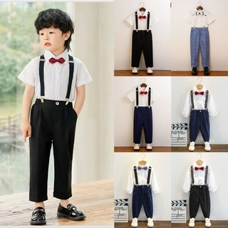 達通現貨-男童背帶褲西裝禮服 花童西裝套裝 兒童週歲吊帶褲寶寶小西裝 幼兒園畢業典禮拍照禮服婚紗攝影全家福演出長褲兒童裝