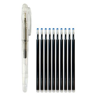 아이롱펜 세트 열펜 다리미펜, 1개, 블랙(펜 1개 + 리필10개)