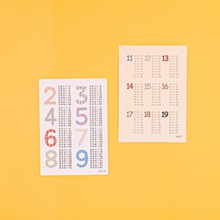 애플링 (1+1) 구구단 2종 빠른 구구단표 9단 19단 외우기 초등 코팅 포스터 유아 벽보 어린이 그림판