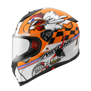 ASTONE GTB800 AO18 彩繪款全罩式安全帽 內藏墨鏡 救援快拆系統, 橙黃/黑白