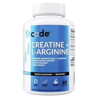 Fitcode 肌酸&L-精胺酸素食膠囊, 1罐, 120顆