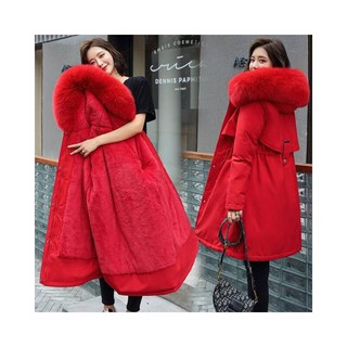 羽絨外套女款秋冬防風保暖韓版中長版大尺碼加絨連帽鋪棉麵包外套