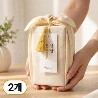 미담 꿀스틱 답례품 설날 결혼 조문 감사 선생님 선물 (개별쇼핑백 포함) 22포 2세트, 미색+노랑 광목보자기