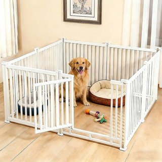 가남 강아지 울타리 탈옥 방지 실내 중대형견 옥외 칸막이 전방관 굵은 애완견 울타리, 1개, 흰색