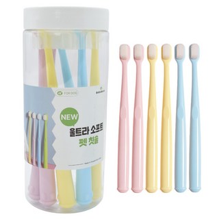 바사바사 강아지칫솔 6개 세트, 혼합색상