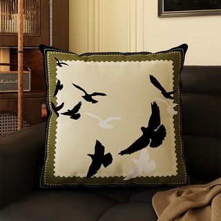 復古輕奢綠色抱枕美式復古抱枕中古風美拉德沙發靠背墊牀頭軟靠枕, 1件, 607