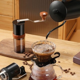 嘉義出貨 手搖磨豆機咖啡豆研磨機調節便攜收納手衝器具手磨咖啡機小型家用咖啡研磨 咖啡粉 手搖 磨粉機 研磨機 咖啡, 1個, 【六角高精磨芯/粗細可調/滿足多種咖啡器,送刷+量勺#可摺疊收納磨豆機-墨黑色