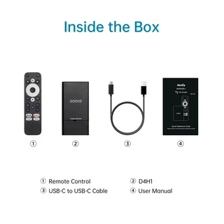 GOOVIS D4H1 휴대용 스트림 미디어 플레이어 – 8000mAh 보조베터리 베이스를 갖춘 Google 인증 Android TV, 01 CHINA, 01 GOOVIS D4H1