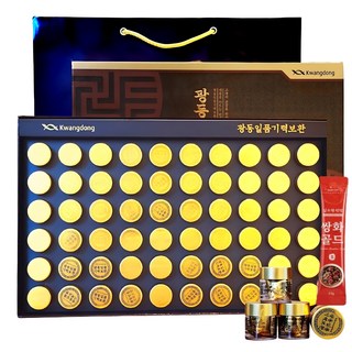 광동 침향 녹용 홍삼 기력 보환 60환 240g (2개월)+ 쇼핑백 15가지 전통원료 새해 설 명절 부모님 면력 선물세트(전통차 본품 포함) 1개, 1세트, 225g