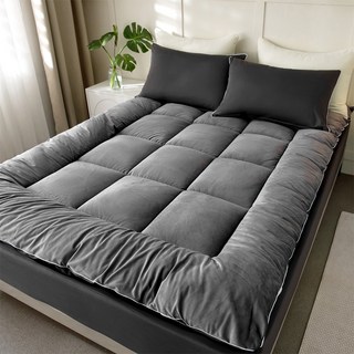 아누베오 자가발열 통세탁 양면 극세사 토퍼, 챠콜그레이