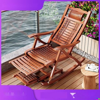 [마당있는 집] 1인용 대나무의자 발코니 접이식 흔들의자, 9. 호도 등받이 의자 원목색