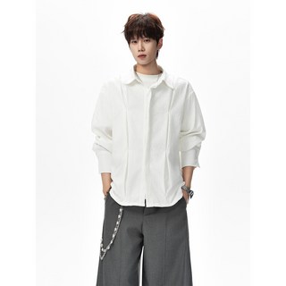 樹紋褶皺肌理襯衫 小眾氣質老錢風