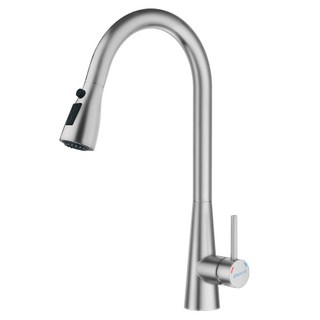 Morris摩立斯 無鉛認證 304不鏽鋼廚房龍頭 抽拉式水槽龍頭 MF-2114, 1個, 不鏽鋼拉絲（霧面）