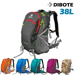DIBOTE 迪伯特 38L 登山背包 - 極輕量 附防雨套 水袋吸管出口 人體工學後背包, 湖綠色(超取只能一個)
