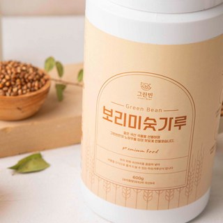 그린빈선식 얼음동동보리미숫가루600g 국산100%통곡물을 스팀으로 찐 기가막히게 부드럽고 고소한 미숫가루 HDPE위생용기, 5개, 600g