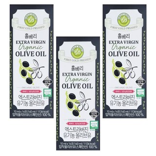 홀베리 엑스트라버진 유기농 올리브유, 3개, 140ml
