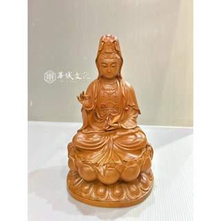 華誠 8寸8 觀世音菩薩 觀音佛祖 金身神像 佛像 梢楠木雕刻 居家佛堂, 1個