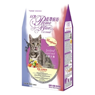 GuoShi寵物 藍帶廚坊貓飼料 海鮮大餐海陸雙拼 化毛配方, 1個, 海鮮大餐,1.36kg, 1.36kg, no this value